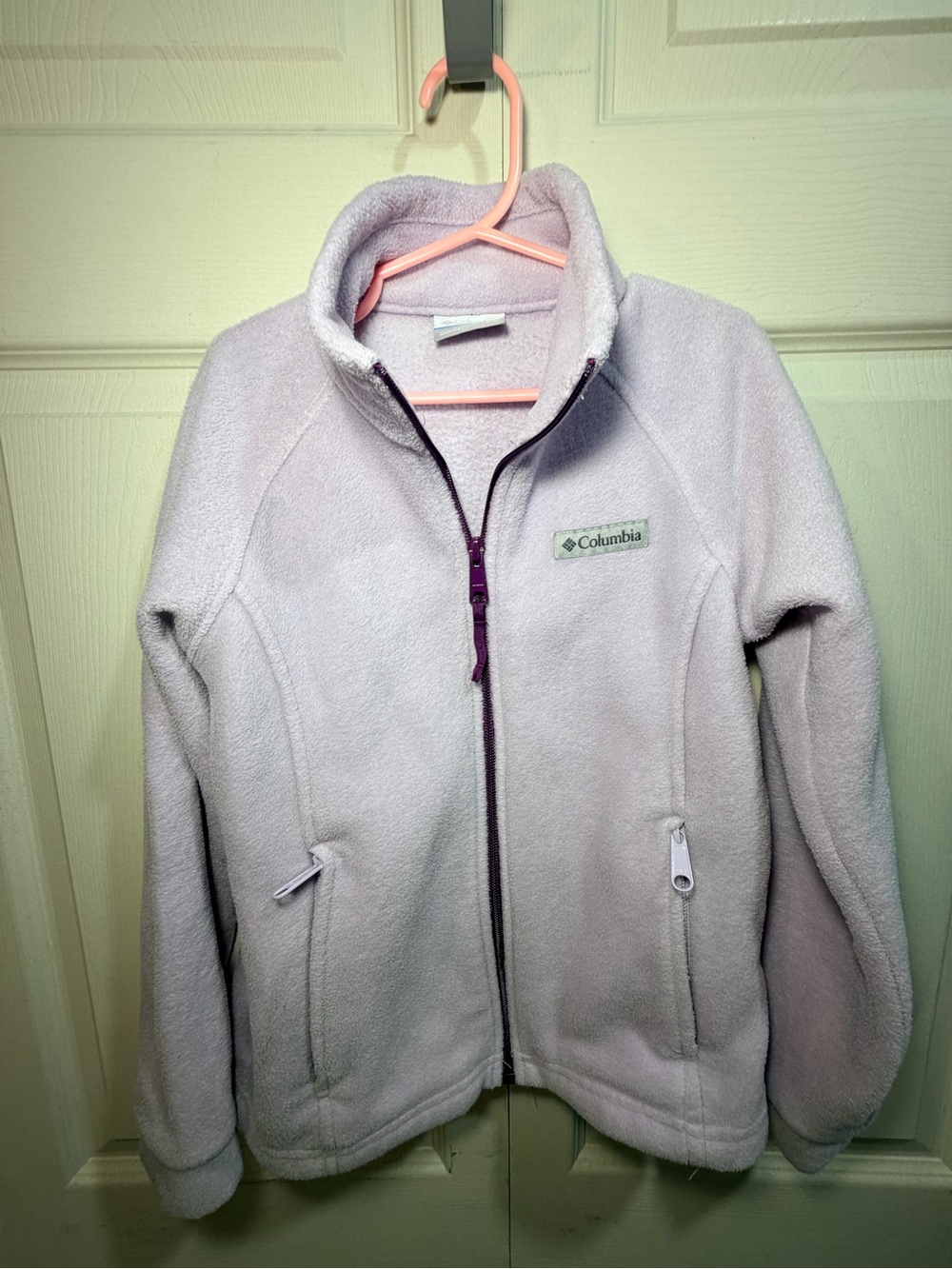 Columbia Girls Size Small 7/8 Lavender Full-Zip Fleece Jacket